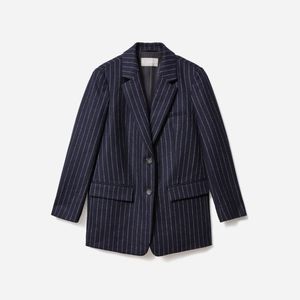 EVERLANE Oversized Blazer Navy & White Pinstripe